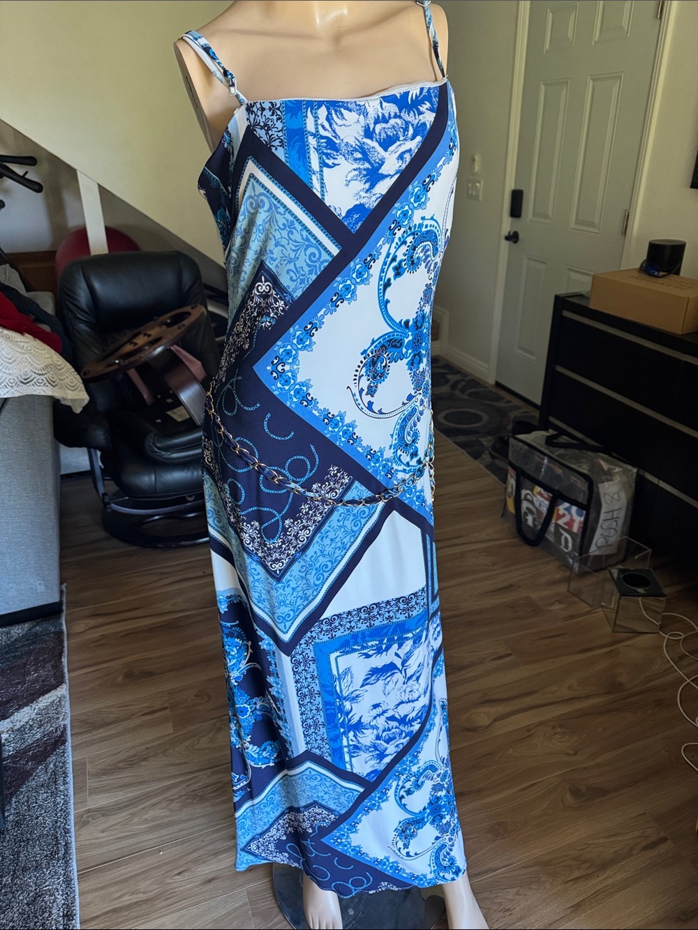 Spaghetti strap, vintage dress made by cachet P 13